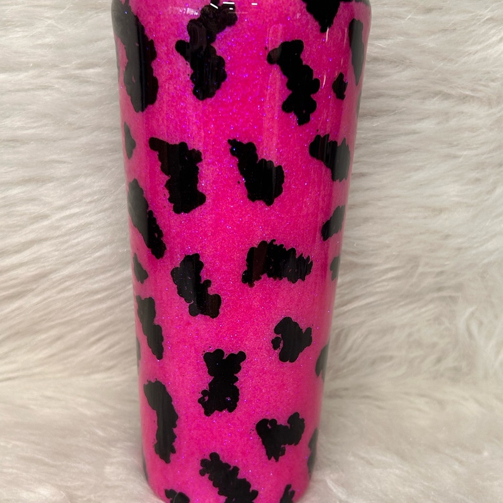 Pink Leopard Print Tumbler